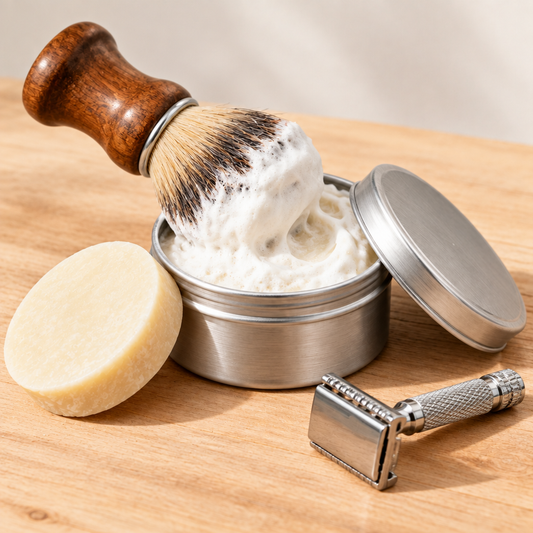 Men's Shaving Soap with brush and lather