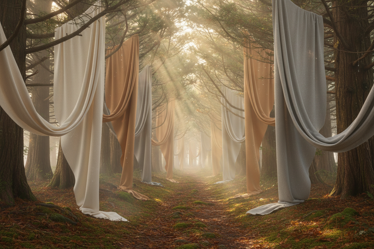 Misty cypress forest with cashmere