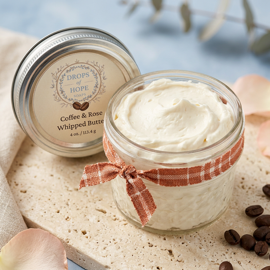 Open Coffee & Rose Whipped Butter jar close-up