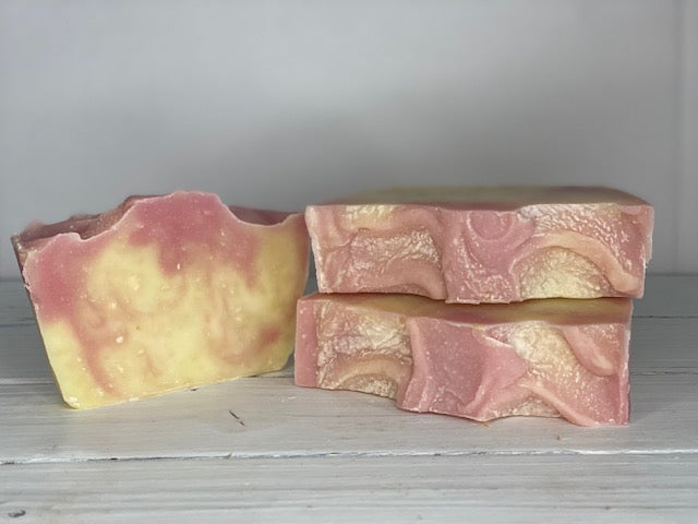 Luxurious lather packed with essential vitamins to keep the skin healthy, firm and moisturized. Handmade with all-natural organic ingredients, this soap is an essential part of any skincare routine. Gentle enough to use on both body and face. Sweetly scented with pure fragrance oils. Enjoy clean, soft, and healthy skin with our Moisturizing Shea Butter Soap!