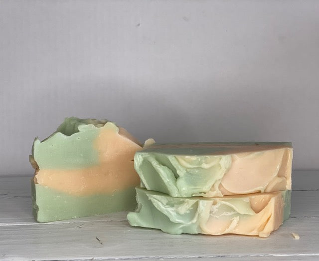 Luxurious lather packed with essential vitamins to keep the skin healthy, firm and moisturized. Handmade with all-natural organic ingredients, this soap is an essential part of any skincare routine. Gentle enough to use on both body and face. Sweetly scented with pure fragrance oils. Enjoy clean, soft, and healthy skin with our Moisturizing Shea Butter Soap!