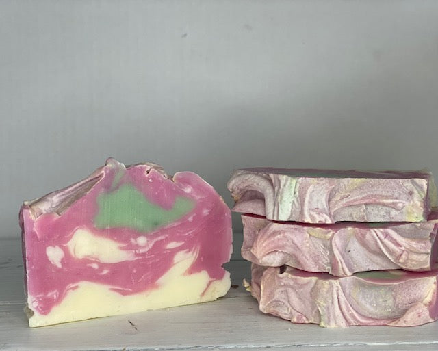 Luxurious lather packed with essential vitamins to keep the skin healthy, firm and moisturized. Handmade with all-natural organic ingredients, this soap is an essential part of any skincare routine. Gentle enough to use on both body and face. Sweetly scented with pure fragrance oils. Enjoy clean, soft, and healthy skin with our Moisturizing Shea Butter Soap!