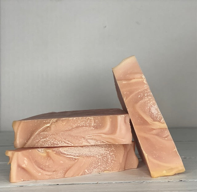 Luxurious lather packed with essential vitamins to keep the skin healthy, firm and moisturized. Handmade with all-natural organic ingredients, this soap is an essential part of any skincare routine. Gentle enough to use on both body and face. Sweetly scented with pure fragrance oils. Enjoy clean, soft, and healthy skin with our Moisturizing Shea Butter Soap!